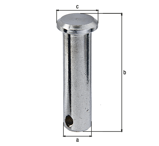 Bolzen zu Torbändern, Material: Edelstahl, Auge-Ø: 12 mm, Höhe: 48 mm, Außen-Ø: 17 mm, Länge: 48 mm, Fachhandelsgebinde