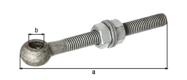 Augenschraube, Material: Stahl roh, Oberfläche: feuerverzinkt, Länge: 120 mm, Augenschrauben-Ø: 12 mm, Länge: 120 mm, Gewinde: M12, Fachhandelsgebinde