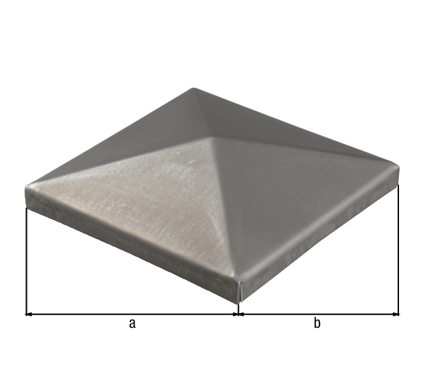 Pfostenkappe für quadratische Metallpfosten, Material: Stahl roh, zum Anschweißen, Länge: 80 mm, Breite: 80 mm, CutCase Pfostenkappe für quadratische Metallpfosten, Material: Stahl roh, zum Anschweißen, Länge: 80 mm, Breite: 80 mm, CutCase