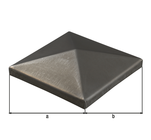 Pfostenkappe für quadratische Metallpfosten, Material: Stahl roh, zum Anschweißen, Länge: 80 mm, Breite: 80 mm, CutCase Pfostenkappe für quadratische Metallpfosten, Material: Stahl roh, zum Anschweißen, Länge: 80 mm, Breite: 80 mm, CutCase