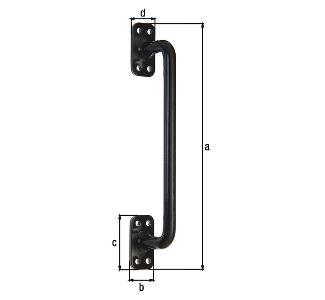 Poignée de porte, Matériau: Acier, Finition: peinture à la poudre époxy noire, Longueur totale: 275 mm, Largeur de platine: 32 mm, Hauteur de platine: 60 mm, Version: forme droite, Nombre de trous: 8, Trou: Ø6 mm, CutCase Poignée de porte, Matériau: Acier, Finition: peinture à la poudre époxy noire, Longueur totale: 275 mm, Largeur de platine: 32 mm, Hauteur de platine: 60 mm, Version: forme droite, Nombre de trous: 8, Trou: Ø6 mm, CutCase