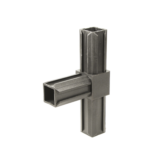 XD tube connector T piece, Material: polyamide 6, colour: black, For tube: 20 x 20 x 1.5 mm XD tube connector T piece, Material: polyamide 6, colour: black, For tube: 20 x 20 x 1.5 mm