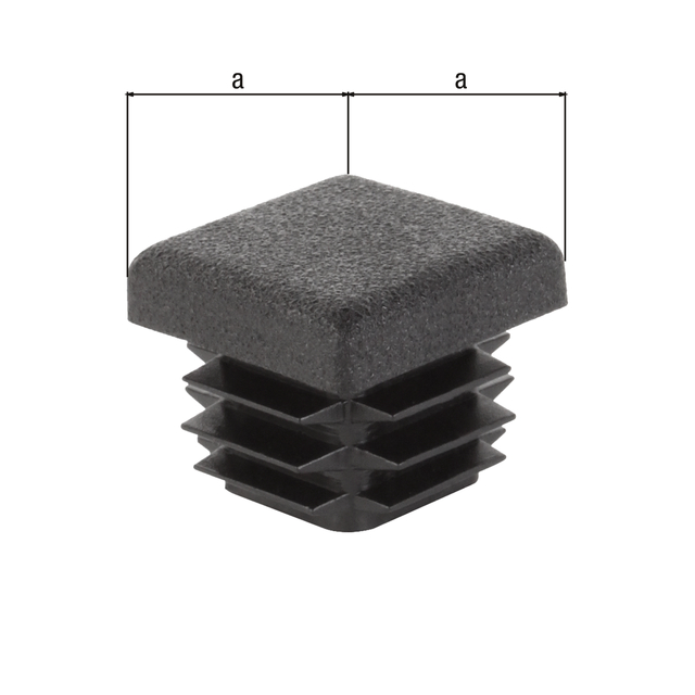 Tapón de cierre para perfiles cuadrados Con aletas, Material: Plástico, color: negro, Contenido por U.P.: 4 Pieza, Anchura: 15 mm, Embalado SB Tapón de cierre para perfiles cuadrados Con aletas, Material: Plástico, color: negro, Contenido por U.P.: 4 Pieza, Anchura: 15 mm, Embalado SB
