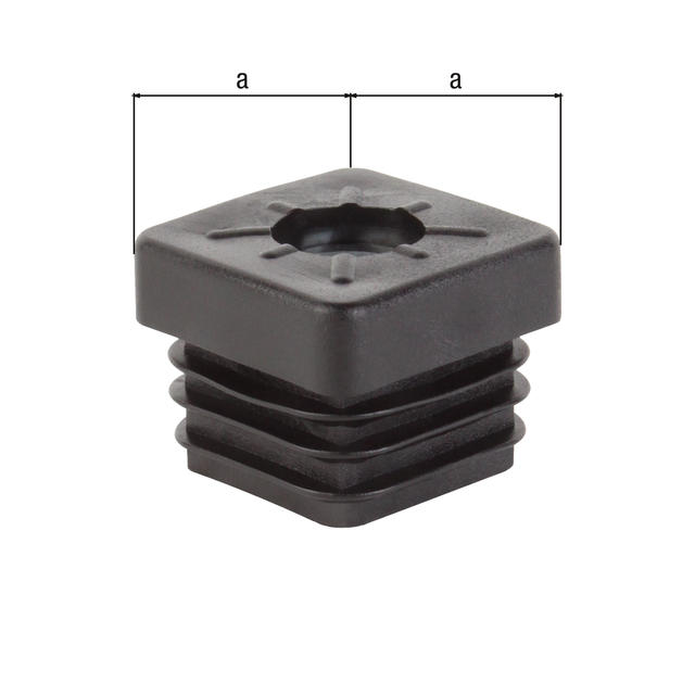 Threaded plug, Material: plastic, colour: black, Contents per PU: 4 Piece, Width: 20 mm, Thread: M8, Retail packaged
