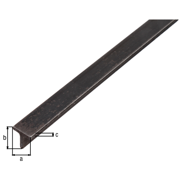 Profil T, materiał: stal surowa, walcowana na gorąco, Szerokość: 20 mm, Wysokość: 20 mm, Grubość materiału: 3 mm, Długość: 2000 mm