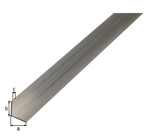 Profilé cornière, Matériau: Aluminium, Finition: brute, Largeur: 35 mm, Hauteur: 35 mm, Épaisseur du matériau: 1,5 mm, Version: côtés égaux, Longueur: 2600 mm