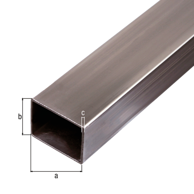 Perfil rectangular, Material: Acero crudo, laminado en frío, Anchura: 40 mm, Altura: 20 mm, Espesura del material: 2 mm, Longitud: 1000 mm Perfil rectangular, Material: Acero crudo, laminado en frío, Anchura: 40 mm, Altura: 20 mm, Espesura del material: 2 mm, Longitud: 1000 mm