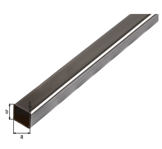 Square tube, Material: raw steel, cold rolled, Width: 16 mm, Height: 16 mm, Material thickness: 1 mm, Length: 1000 mm Square tube, Material: raw steel, cold rolled, Width: 16 mm, Height: 16 mm, Material thickness: 1 mm, Length: 1000 mm