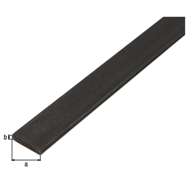 Profil płaski, materiał: stal surowa, walcowana na gorąco, Szerokość: 20 mm, Grubość materiału: 4 mm, Długość: 1000 mm Profil płaski, materiał: stal surowa, walcowana na gorąco, Szerokość: 20 mm, Grubość materiału: 4 mm, Długość: 1000 mm
