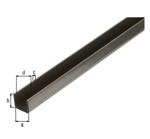U-Profil, Material: Stahl, kaltgewalzt, unbehandelt, Breite: 20 mm, Höhe: 20 mm, Materialstärke: 1,5 mm, lichte Breite: 17 mm, Länge: 1000 mm U-Profil, Material: Stahl, kaltgewalzt, unbehandelt, Breite: 20 mm, Höhe: 20 mm, Materialstärke: 1,5 mm, lichte Breite: 17 mm, Länge: 1000 mm