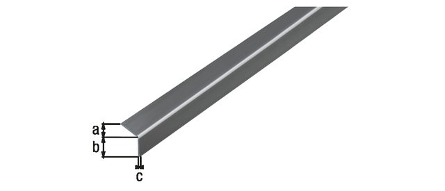 Winkelprofil, selbstklebend, Material: PVC-U, Farbe: Edelstahloptik, Breite: 20 mm, Höhe: 20 mm, Materialstärke: 1,5 mm, Ausführung: gleichschenklig, selbstklebend, Länge: 2600 mm