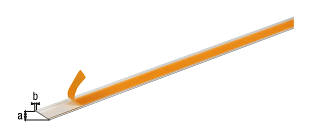 Flat bar, self-adhesive, Material: Aluminium, Surface: silver anodised, Width: 20 mm, Material thickness: 2 mm, Length: 1000 mm