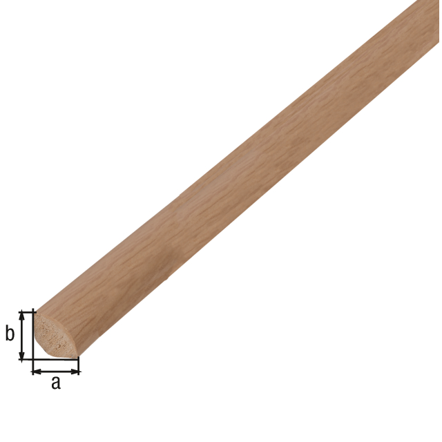 Viertelkreisprofil, Material: PVC-U, geschäumt, Farbe: Eiche, dunkel, Breite: 15 mm, Höhe: 15 mm, Länge: 2600 mm Viertelkreisprofil, Material: PVC-U, geschäumt, Farbe: Eiche, dunkel, Breite: 15 mm, Höhe: 15 mm, Länge: 2600 mm