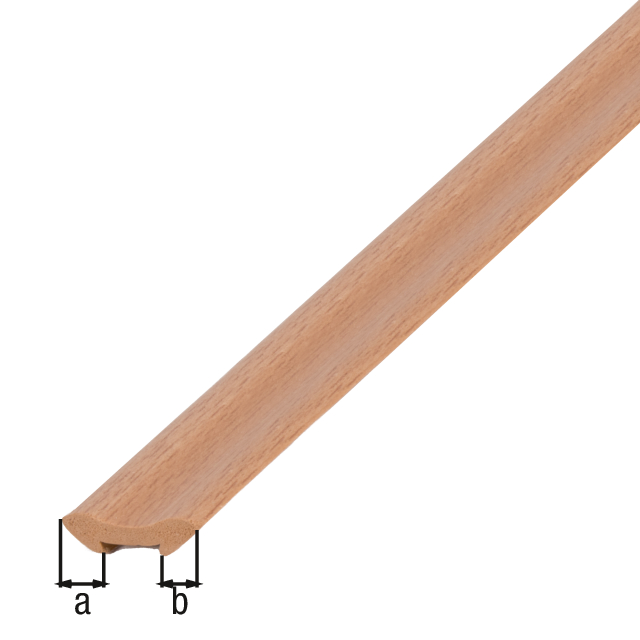 Listwa ćwierćwałek wklęsły, materiał: PVC-U, spieniony, kolor: buk, Wysokość: 22 mm, Szerokość: 22 mm, Długość: 2600 mm