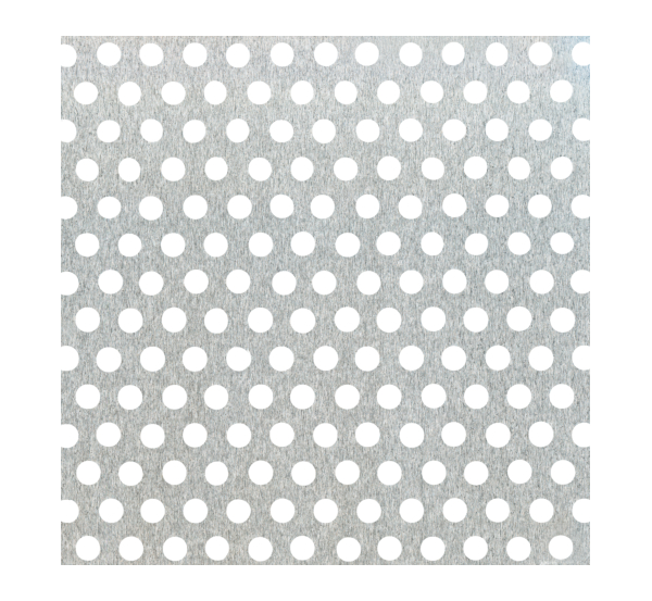 Blacha perforowana, perforacja okrągła, materiał: aluminium, powierzchnia: surowa, Długość: 1000 mm, Szerokość: 120 mm, Odstęp pomiędzy środkami otworów: 3,5 mm, Grubość materiału: 0,80 mm