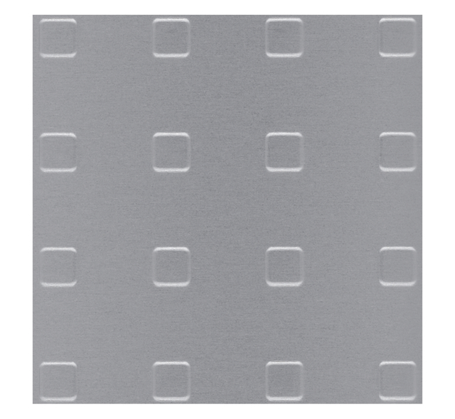 Strukturblech, Quadrat-Prägung, Material: Aluminium, Oberfläche: silberfarbig eloxiert, Länge: 1000 mm, Breite: 600 mm, Materialstärke: 1,00 mm