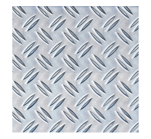 Lamiera bugnata, design: mandorlato, Materiale: alluminio, superficie: naturale, Lunghezza: 1000 mm, Larghezza: 120 mm, Spessore del materiale: 1,50 mm