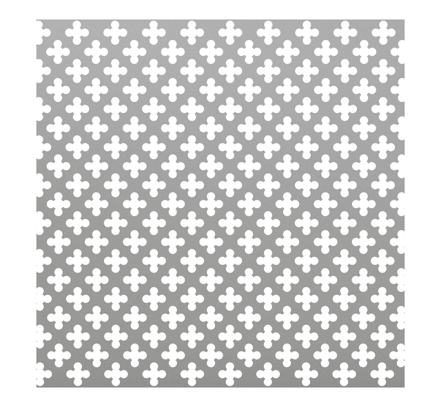Perforated sheet, cross perforation, Material: Aluminium, Surface: silver anodised, Length: 500 mm, Width: 250 mm, Material thickness: 1.00 mm