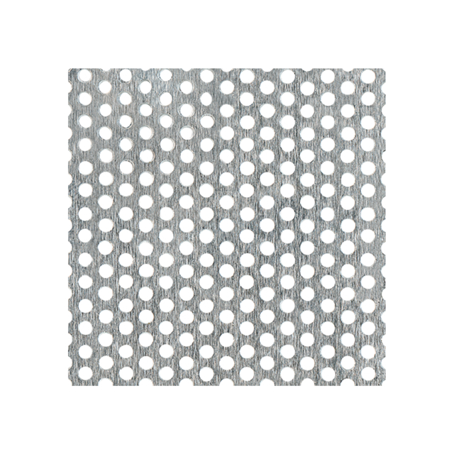 Blacha perforowana, perforacja: okrągła, materiał: aluminium, powierzchnia: anodowana srebrna, Długość: 500 mm, Szerokość: 250 mm, Odstęp pomiędzy środkami otworów: 5 mm, Grubość materiału: 0,80 mm