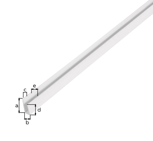 End profile, Material: PVC-U, colour: white, Width at bottom: 15 mm, Height: 8 mm, Material thickness: 1 mm, Width at top: 10 mm, Clear height: 6 mm, Length: 1000 mm End profile, Material: PVC-U, colour: white, Width at bottom: 15 mm, Height: 8 mm, Material thickness: 1 mm, Width at top: 10 mm, Clear height: 6 mm, Length: 1000 mm