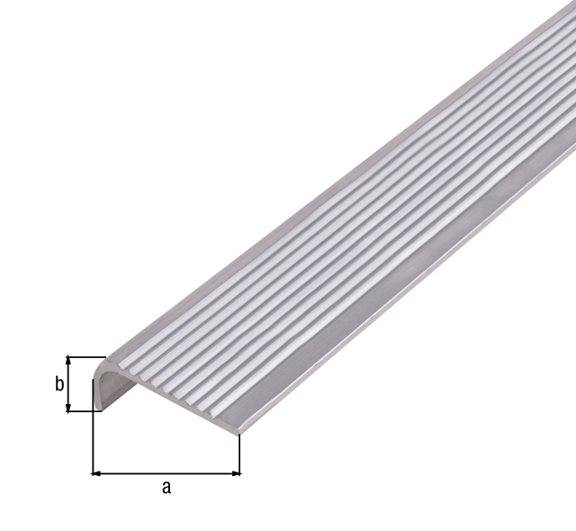Stair nosing, Material: Aluminium, Surface: untreated, Width: 25 mm, Height: 6 mm, Length: 1000 mm, Material thickness: 2.00 mm Stair nosing, Material: Aluminium, Surface: untreated, Width: 25 mm, Height: 6 mm, Length: 1000 mm, Material thickness: 2.00 mm