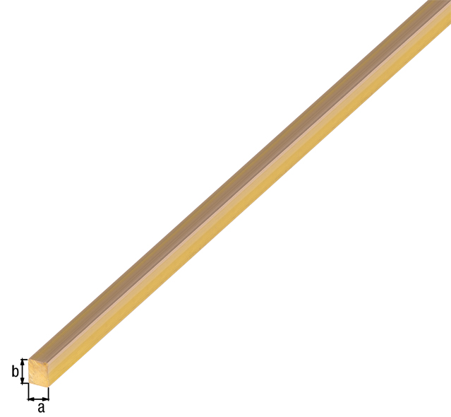 Pręt kwadratowy, materiał: mosiądz, Szerokość: 6 mm, Wysokość: 6 mm, Długość: 1000 mm Pręt kwadratowy, materiał: mosiądz, Szerokość: 6 mm, Wysokość: 6 mm, Długość: 1000 mm