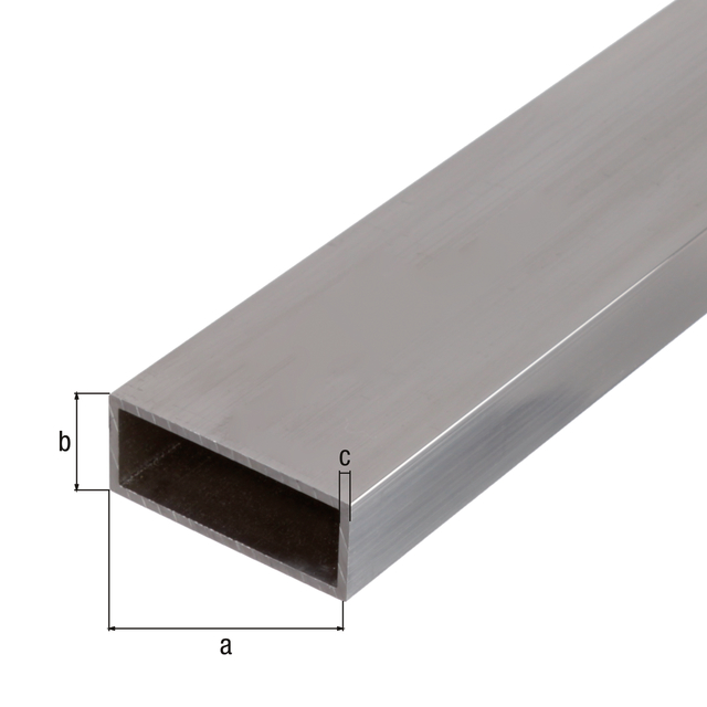 BA-Profile, rectangular, Material: Aluminium, Surface: untreated, Width: 50 mm, Height: 20 mm, Material thickness: 2 mm, Length: 1000 mm