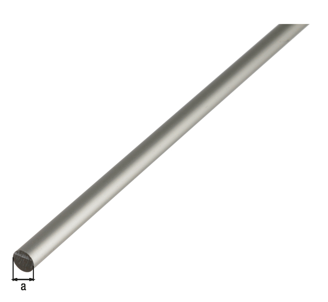 Rundstange, Material: Aluminium, Oberfläche: silberfarbig eloxiert, Durchmesser: 5 mm, Länge: 1000 mm