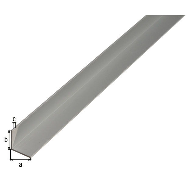 Perfil en ángulo, Material: Aluminio, Superficie: anodizado plateado, Anchura: 10 mm, Altura: 10 mm, Espesura del material: 1 mm, Modelo: lados iguales, Longitud: 1000 mm Perfil en ángulo, Material: Aluminio, Superficie: anodizado plateado, Anchura: 10 mm, Altura: 10 mm, Espesura del material: 1 mm, Modelo: lados iguales, Longitud: 1000 mm