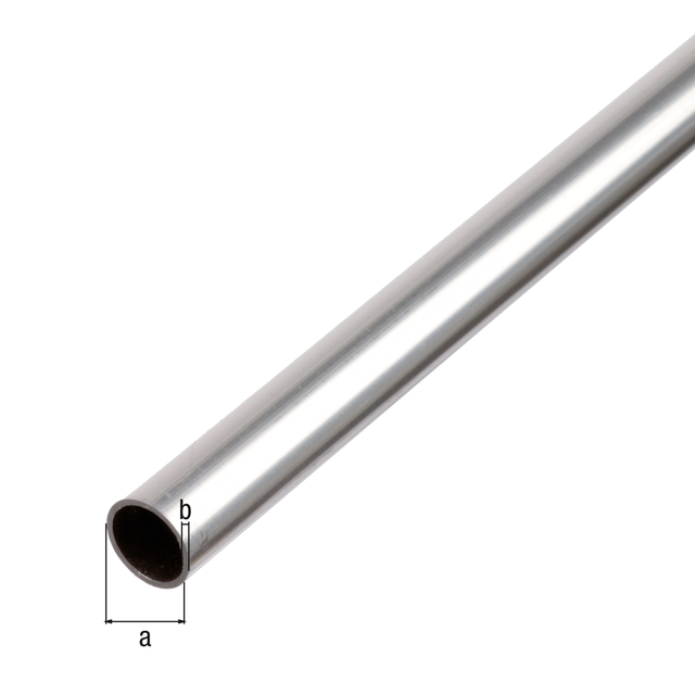 Perfil BA, cilíndrico, Material: Aluminio, Superficie: natural, Ø exterior: 6 mm, Espesura del material: 1 mm, Longitud: 1000 mm Perfil BA, cilíndrico, Material: Aluminio, Superficie: natural, Ø exterior: 6 mm, Espesura del material: 1 mm, Longitud: 1000 mm