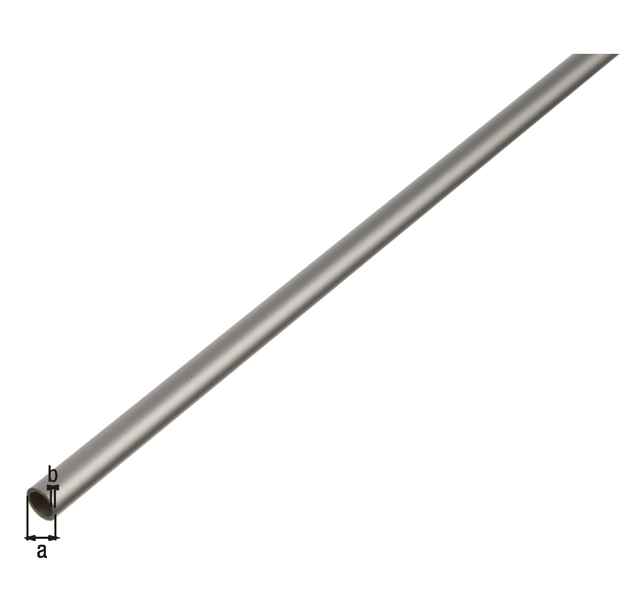Rundrohr, Material: Aluminium, Oberfläche: silberfarbig eloxiert, Durchmesser: 10 mm, Materialstärke: 1 mm, Länge: 2000 mm