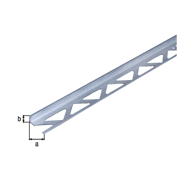 Tile end profile, Material: Aluminium, Surface: raw, Width: 23.5 mm, Height: 8 mm, Length: 1000 mm, Material thickness: 1.00 mm Tile end profile, Material: Aluminium, Surface: raw, Width: 23.5 mm, Height: 8 mm, Length: 1000 mm, Material thickness: 1.00 mm