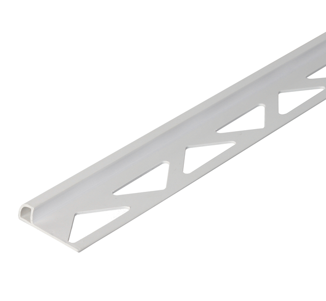 Perfil para baldosas con vuelta en cuarto de círculo, Material: Plástico, color: blanco, Anchura: 30 mm, Altura: 6 mm, Longitud: 2500 mm, Espesura del material: 1,00 mm Perfil para baldosas con vuelta en cuarto de círculo, Material: Plástico, color: blanco, Anchura: 30 mm, Altura: 6 mm, Longitud: 2500 mm, Espesura del material: 1,00 mm