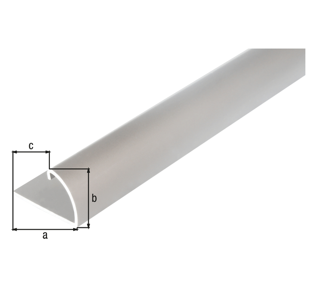 End profile, Material: Aluminium, Surface: silver anodised, Width: 25 mm, Total height: 13 mm, Clear height: 9 mm, Length: 1000 mm End profile, Material: Aluminium, Surface: silver anodised, Width: 25 mm, Total height: 13 mm, Clear height: 9 mm, Length: 1000 mm