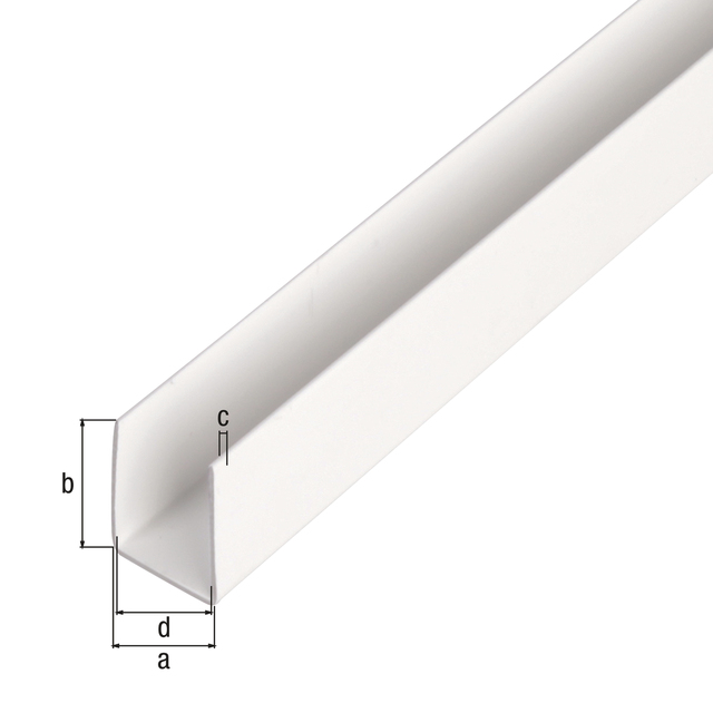 Alberts next U-Profil, Material: PVC-U, Farbe: weiß, Breite: 12 mm, Höhe: 10 mm, Materialstärke: 1 mm, lichte Breite: 10 mm, Länge: 1000 mm Alberts next U-Profil, Material: PVC-U, Farbe: weiß, Breite: 12 mm, Höhe: 10 mm, Materialstärke: 1 mm, lichte Breite: 10 mm, Länge: 1000 mm