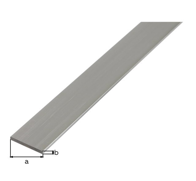 BA-Profile, flat, Material: Aluminium, Surface: untreated, Width: 10 mm, Material thickness: 2 mm, Length: 1000 mm