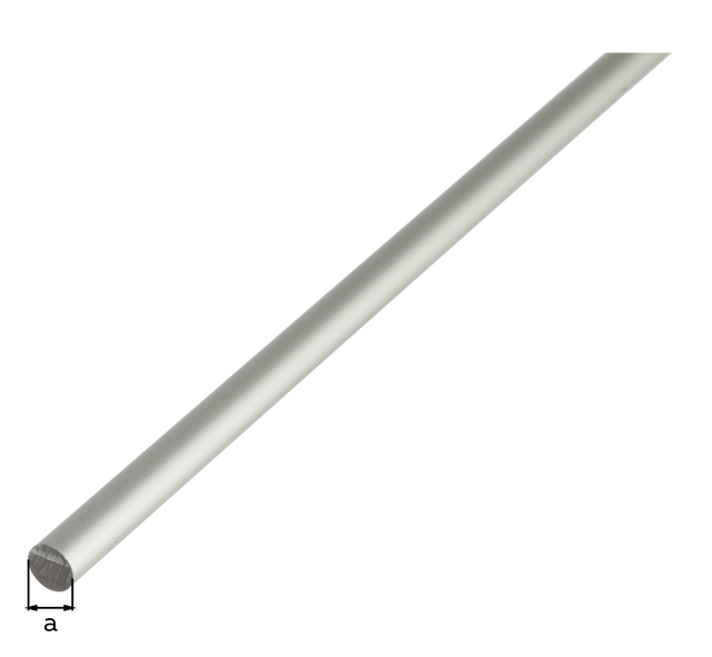 Barra tonda, Materiale: alluminio, superficie: anodizzata argento, diametro: 4 mm, Lunghezza: 1000 mm Barra tonda, Materiale: alluminio, superficie: anodizzata argento, diametro: 4 mm, Lunghezza: 1000 mm