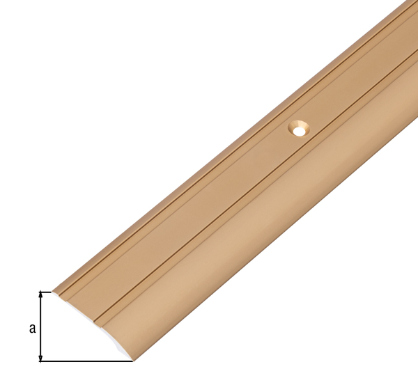 Profil wyrównawczy, z wpuszczonymi otworami na śruby, materiał: aluminium, powierzchnia: anodowana złota, Szerokość: 30 mm, Długość: 2000 mm, Wysokość nad podłożem: 6,5 mm, Grubość materiału: 2,00 mm