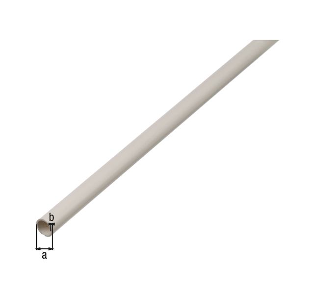 Round tube, Material: PVC-U, colour: white, Diameter: 7 mm, Material thickness: 1 mm, Length: 1000 mm Round tube, Material: PVC-U, colour: white, Diameter: 7 mm, Material thickness: 1 mm, Length: 1000 mm
