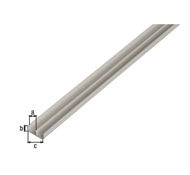 Guide rail profile bottom, Material: PVC-U, colour: white, Clear width: 6.5 mm, Height: 5 mm, Width: 16 mm, Material thickness: 1.0 mm, Length: 1000 mm