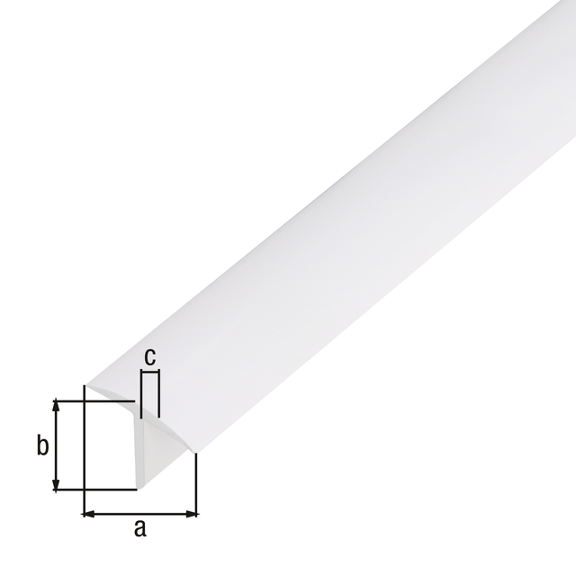 T profile, Material: PVC-U, colour: white, Width: 25 mm, Height: 18 mm, Material thickness: 2 mm, Length: 1000 mm T profile, Material: PVC-U, colour: white, Width: 25 mm, Height: 18 mm, Material thickness: 2 mm, Length: 1000 mm