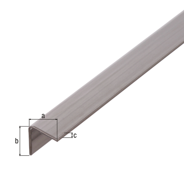 Perfil en ángulo, Material: Acero inoxidable, Anchura: 10 mm, Altura: 10 mm, Espesura del material: 1 mm, Modelo: lados iguales, Longitud: 1000 mm Perfil en ángulo, Material: Acero inoxidable, Anchura: 10 mm, Altura: 10 mm, Espesura del material: 1 mm, Modelo: lados iguales, Longitud: 1000 mm