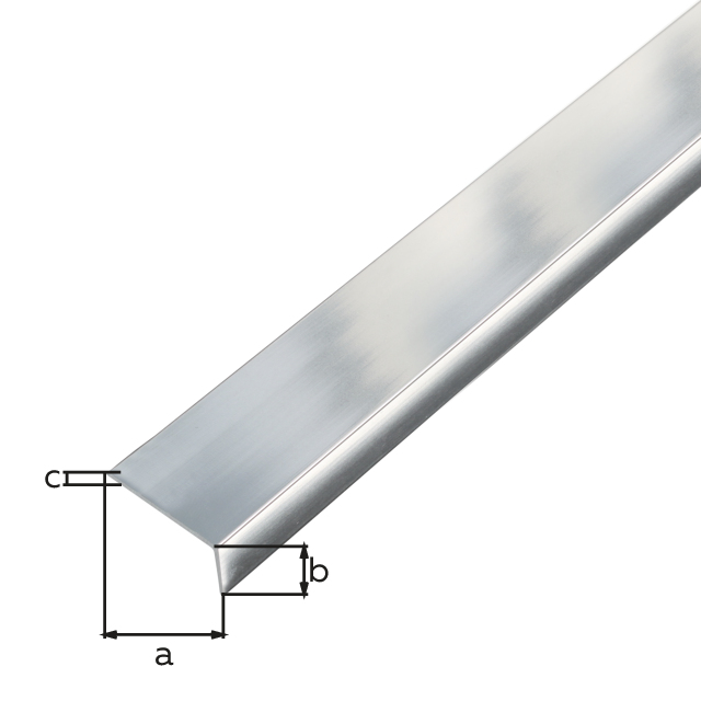 Angle profile, without protective film, Material: Aluminium, Surface: chrome design, Width: 15 mm, Height: 10 mm, Material thickness: 1 mm, Type: unequal sided, Length: 1000 mm Angle profile, without protective film, Material: Aluminium, Surface: chrome design, Width: 15 mm, Height: 10 mm, Material thickness: 1 mm, Type: unequal sided, Length: 1000 mm