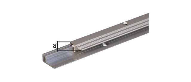 End profile Pro, Material: Aluminium, Surface: support profile: raw, cover profile: silver anodised, Width: 22 mm, Length: 900 mm, Material thickness: 1.50 mm, Retail packaged
