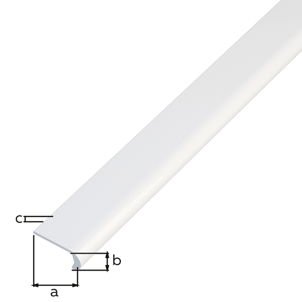 Abschlussprofil, rund, Material: PVC-U, Farbe: weiß, Breite: 15 mm, Höhe: 7 mm, Materialstärke: 1,5 mm, Länge: 1000 mm