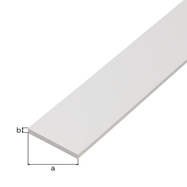 Perfil plano, Material: PVC-U, color: blanco, Anchura: 13 mm, Espesura del material: 3 mm, Longitud: 1000 mm