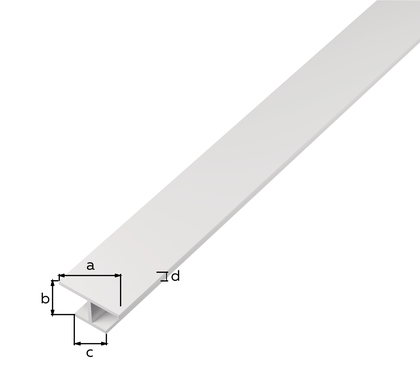 H-Profil, Material: PVC-U, Farbe: weiß, Breite oben: 22 mm, Höhe: 3,5 mm, Breite unten: 11 mm, Materialstärke: 1 mm, Länge: 1000 mm H-Profil, Material: PVC-U, Farbe: weiß, Breite oben: 22 mm, Höhe: 3,5 mm, Breite unten: 11 mm, Materialstärke: 1 mm, Länge: 1000 mm