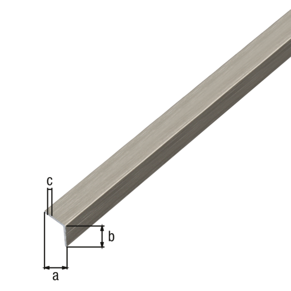 Profil kątowy, samoprzylepny, z folii ochronnej, materiał: aluminium, powierzchnia: wygląd stali szlachetnej, ciemna, Szerokość: 10 mm, Wysokość: 10 mm, Grubość materiału: 1 mm, Wersja: równoramienna, samoprzylepna, Długość: 1000 mm