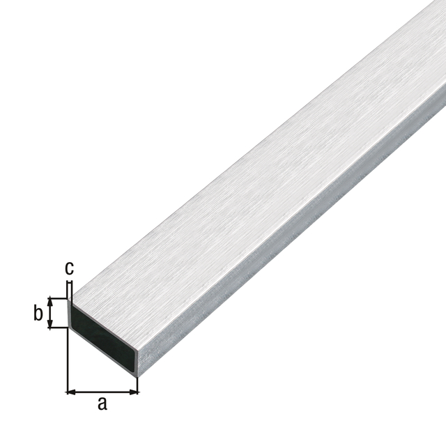 Rectangular tube, with protective film, Material: Aluminium, Surface: stainless steel design, light, Width: 20 mm, Height: 10 mm, Material thickness: 1 mm, Length: 1000 mm