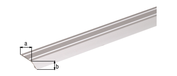 Ausgleichsprofil, selbstklebend, Material: Aluminium, Oberfläche: silberfarbig eloxiert, Breite: 30 mm, Höhe: 6 mm, Länge: 900 mm, Materialstärke: 2,00 mm, SB-verpackt
